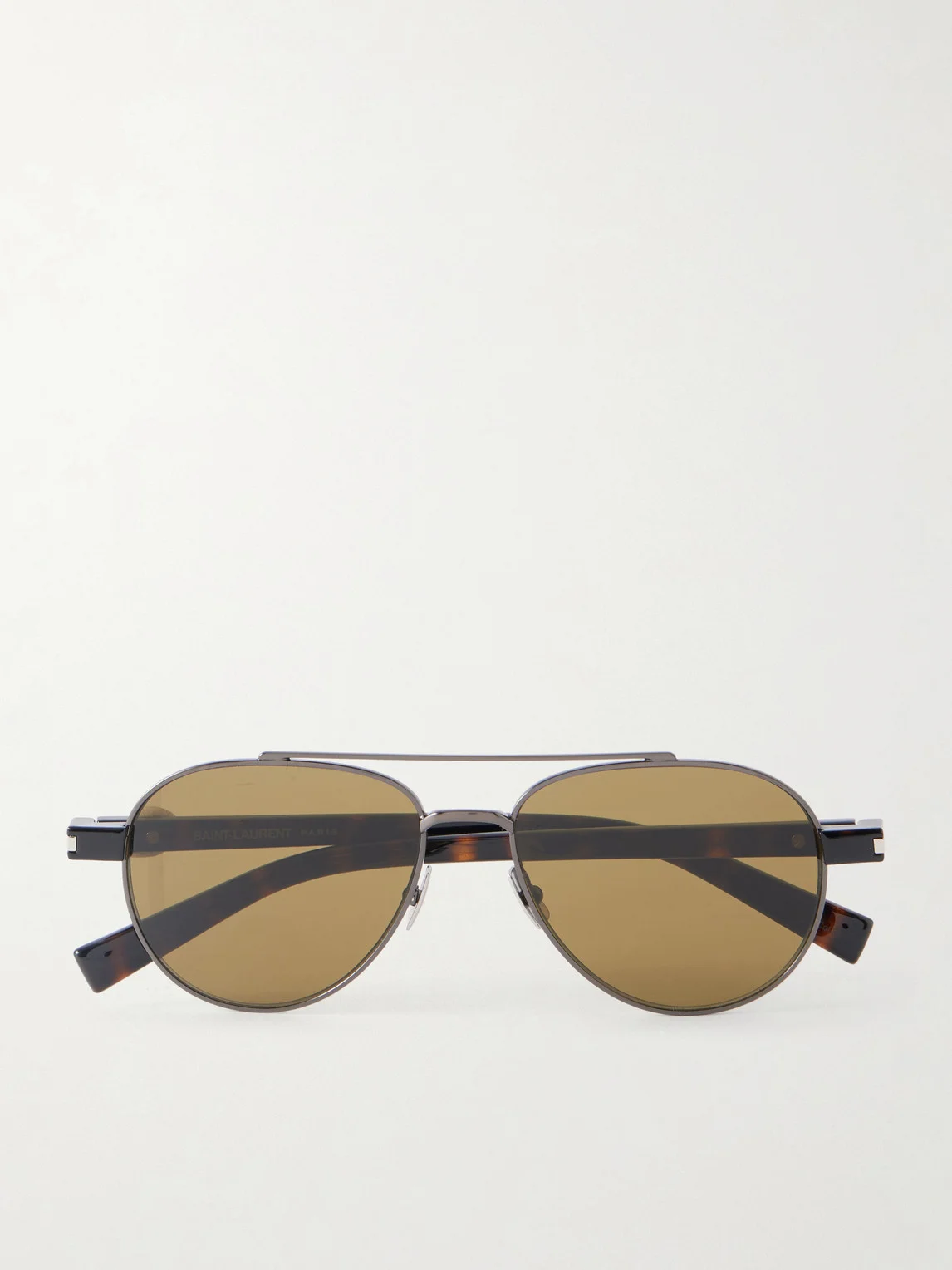 Aviator-Style Black-Tone Metal Sunglasses - 1