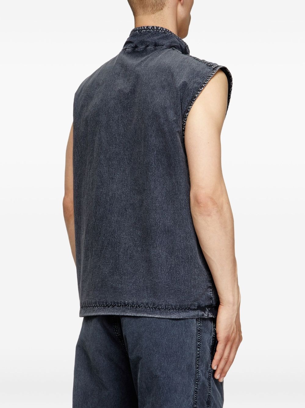 J-Erb denim-effect sleeveless gilet - 4