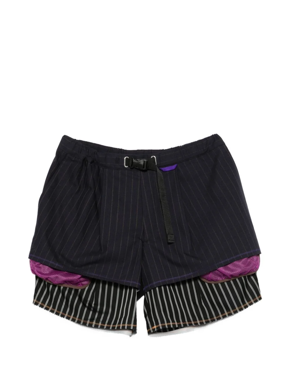 striped double-layer shorts - 1