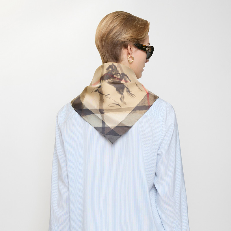 Burberry Watercolour Check Silk Scarf outlook