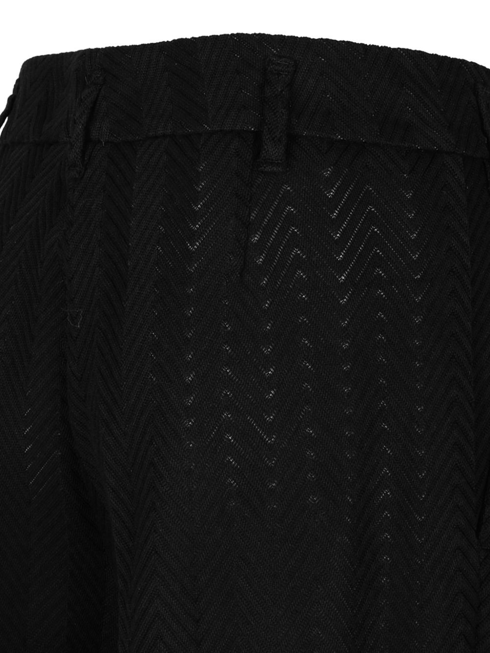 chevron-pattern open-knit trousers - 4