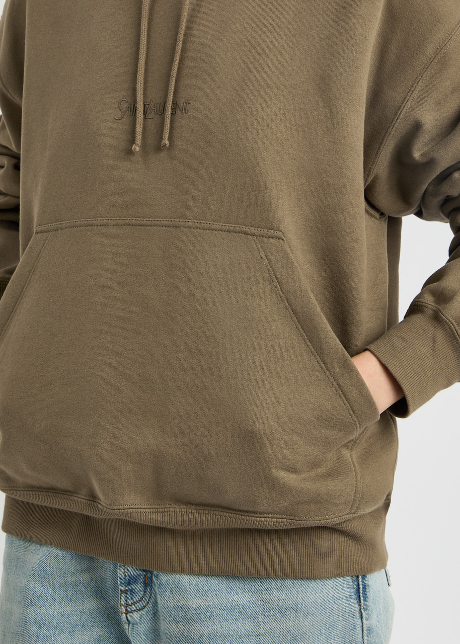 Saint Laurent Logo-embroidered Hooded Cotton Sweatshirt - 5
