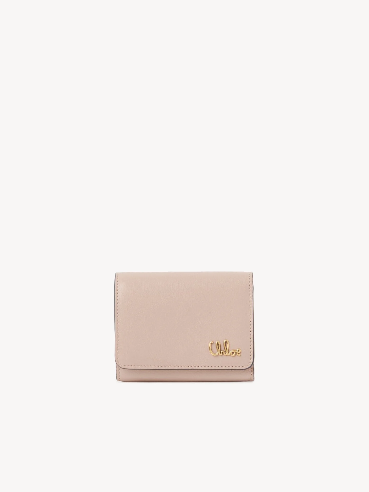 SMALL CHLOÉ ICONIC TRI-FOLD WITH COIN POCKET IN GRAINED LEATHER - 1