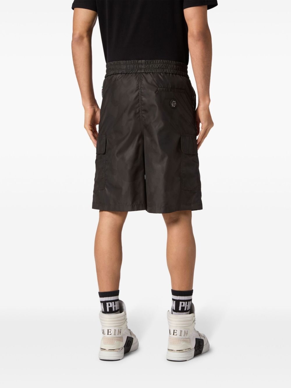 drawstring cargo shorts - 3
