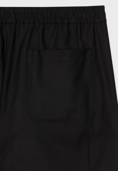 Paul Smith Wool Black Drawstring Wide-Leg Trousers outlook