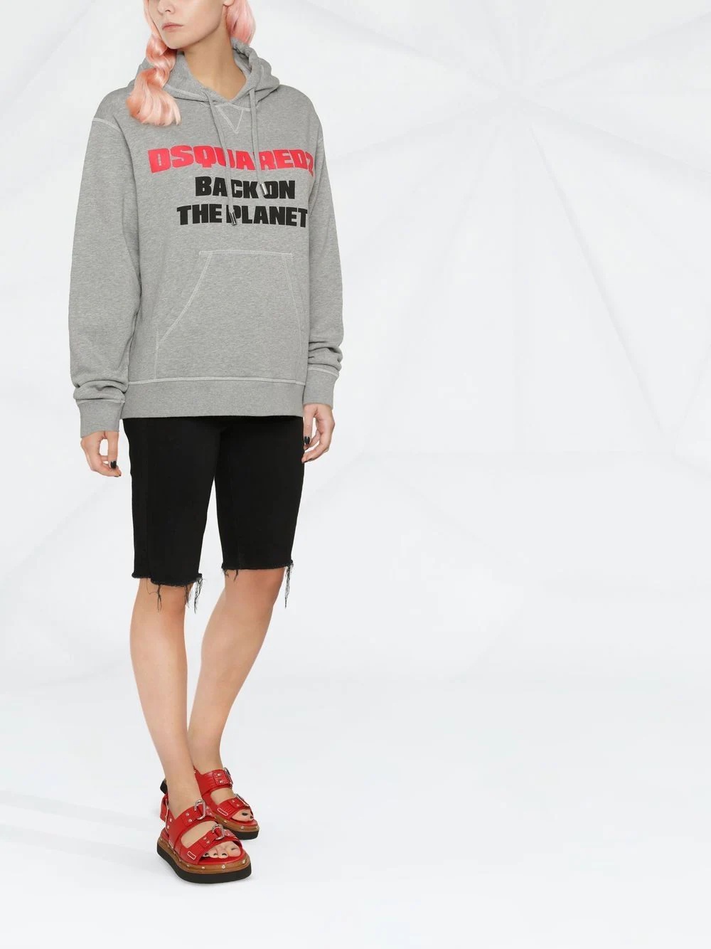 slogan-print hoodie - 2
