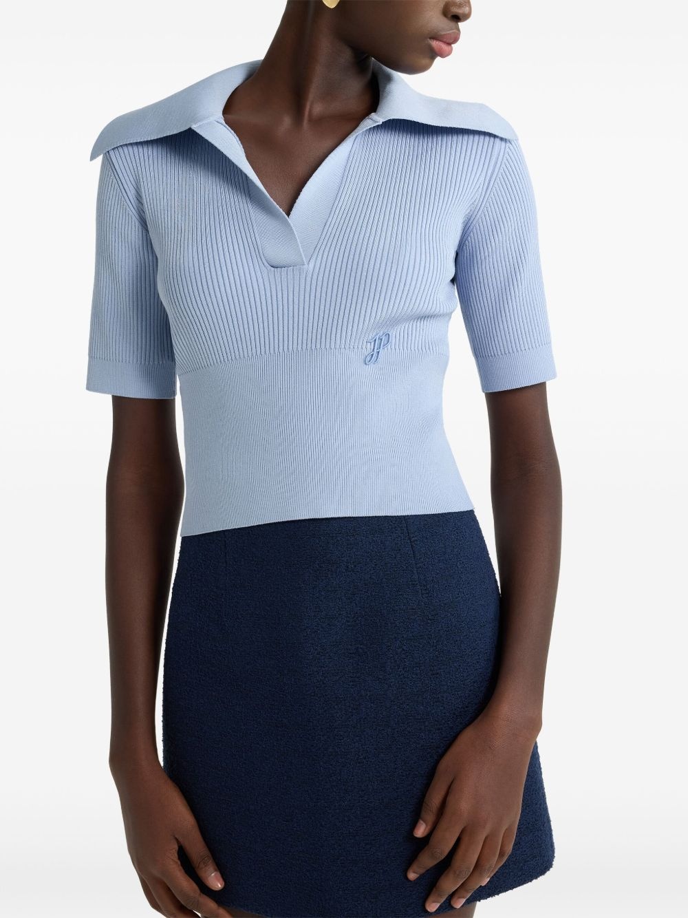 knitted polo top - 4