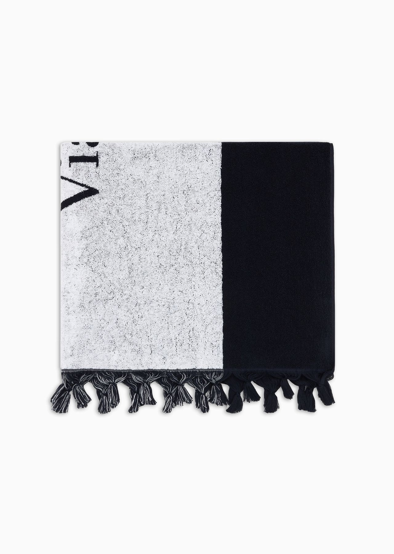 Cotton beach towel with jacquard logo - 2