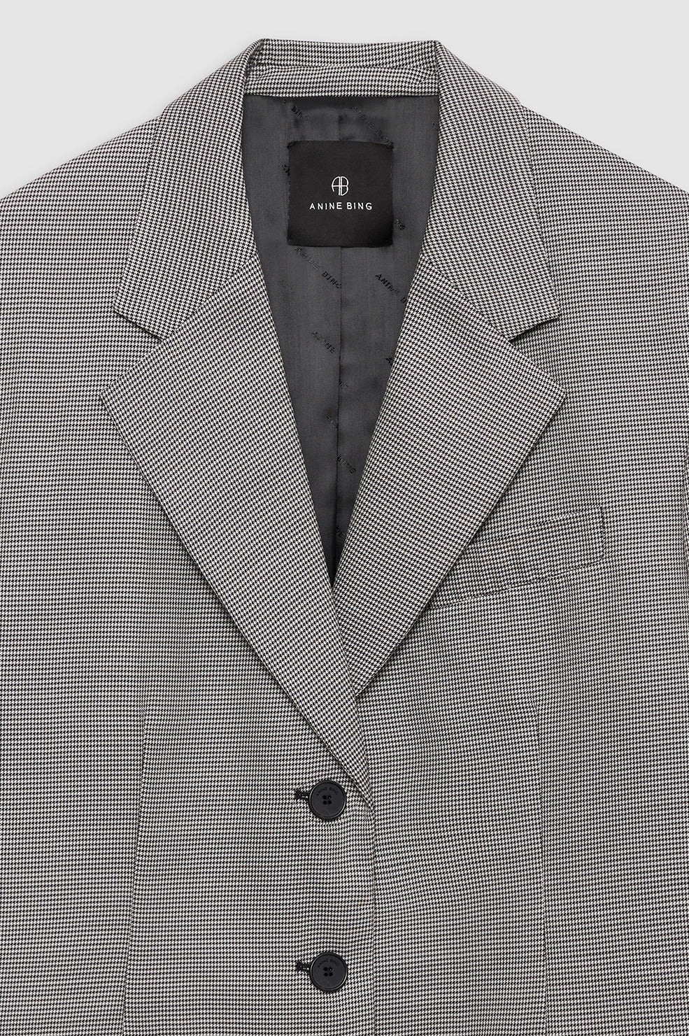 Sara Blazer - Black And White Mini Houndstooth - 4
