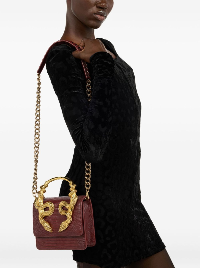 Roberto Cavalli snake-embellished top-handle shoulder bag outlook