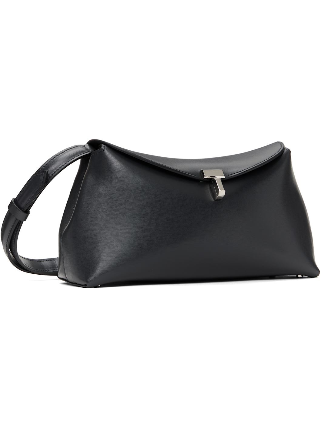 Gray T-Lock Leather Clutch - 2