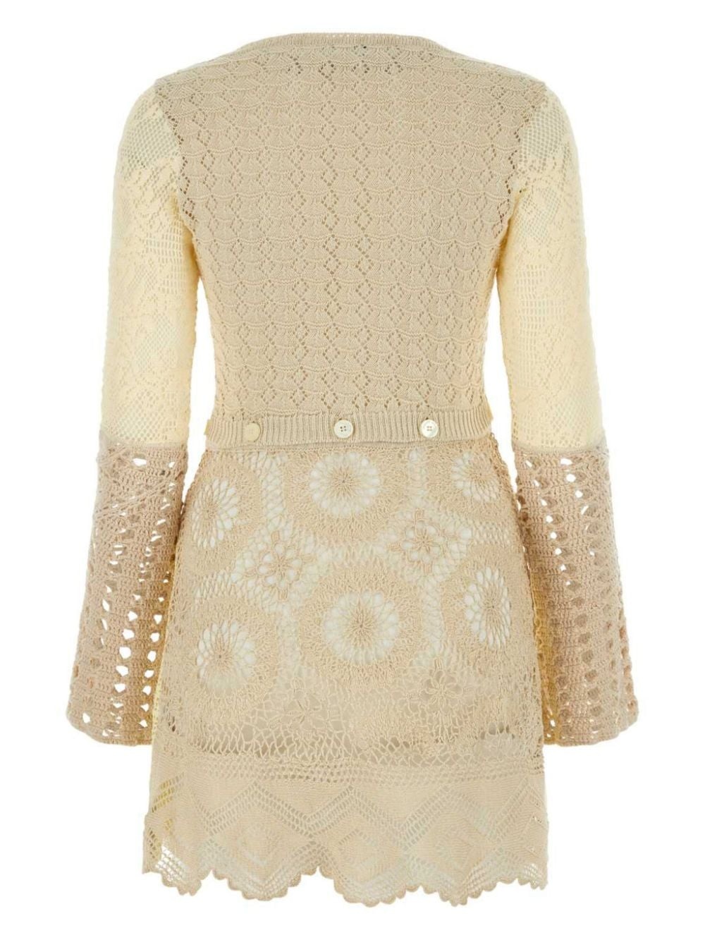 crochet-knit mini dress - 2