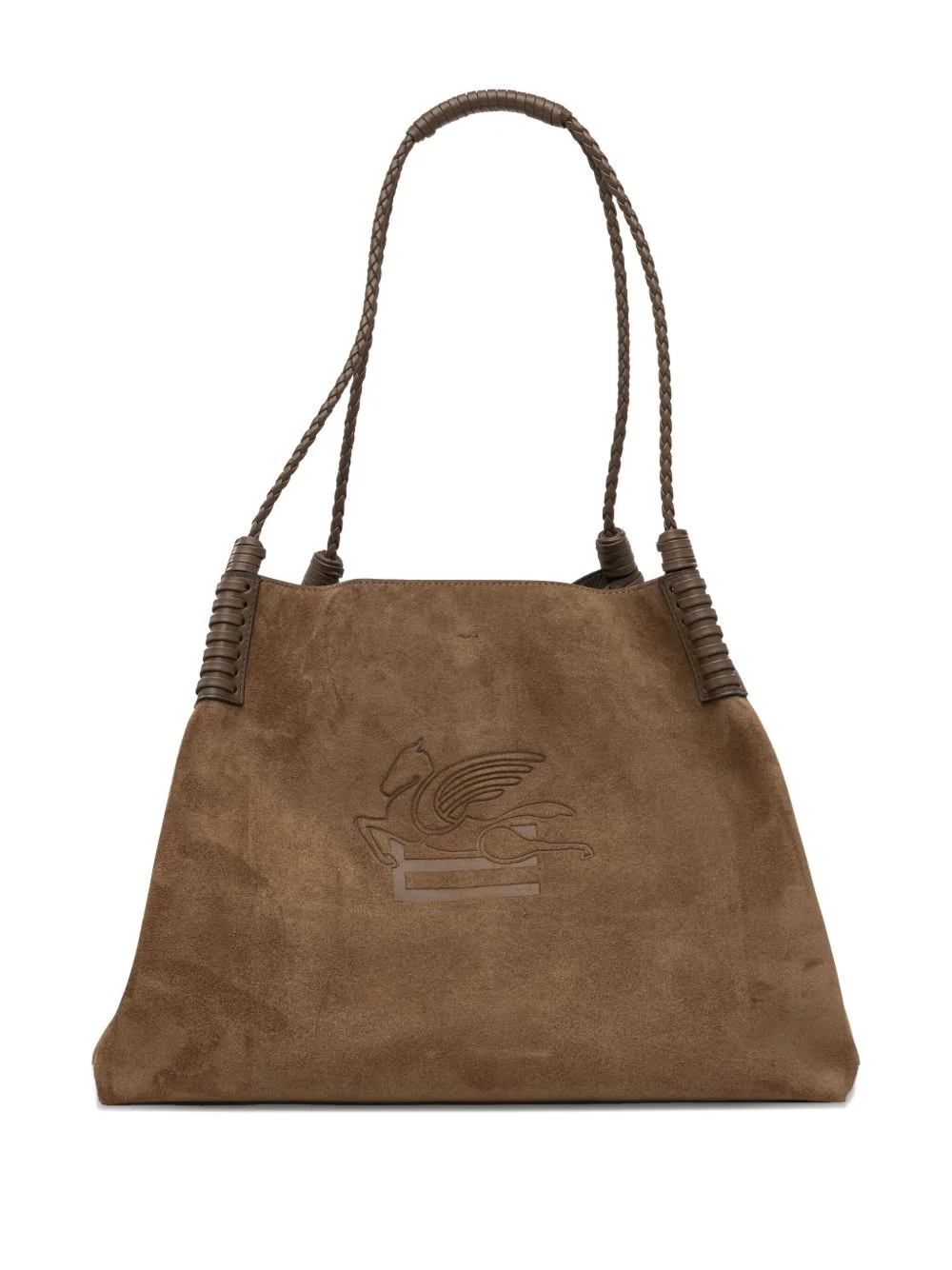 medium Libra braided-handle suede tote bag - 1