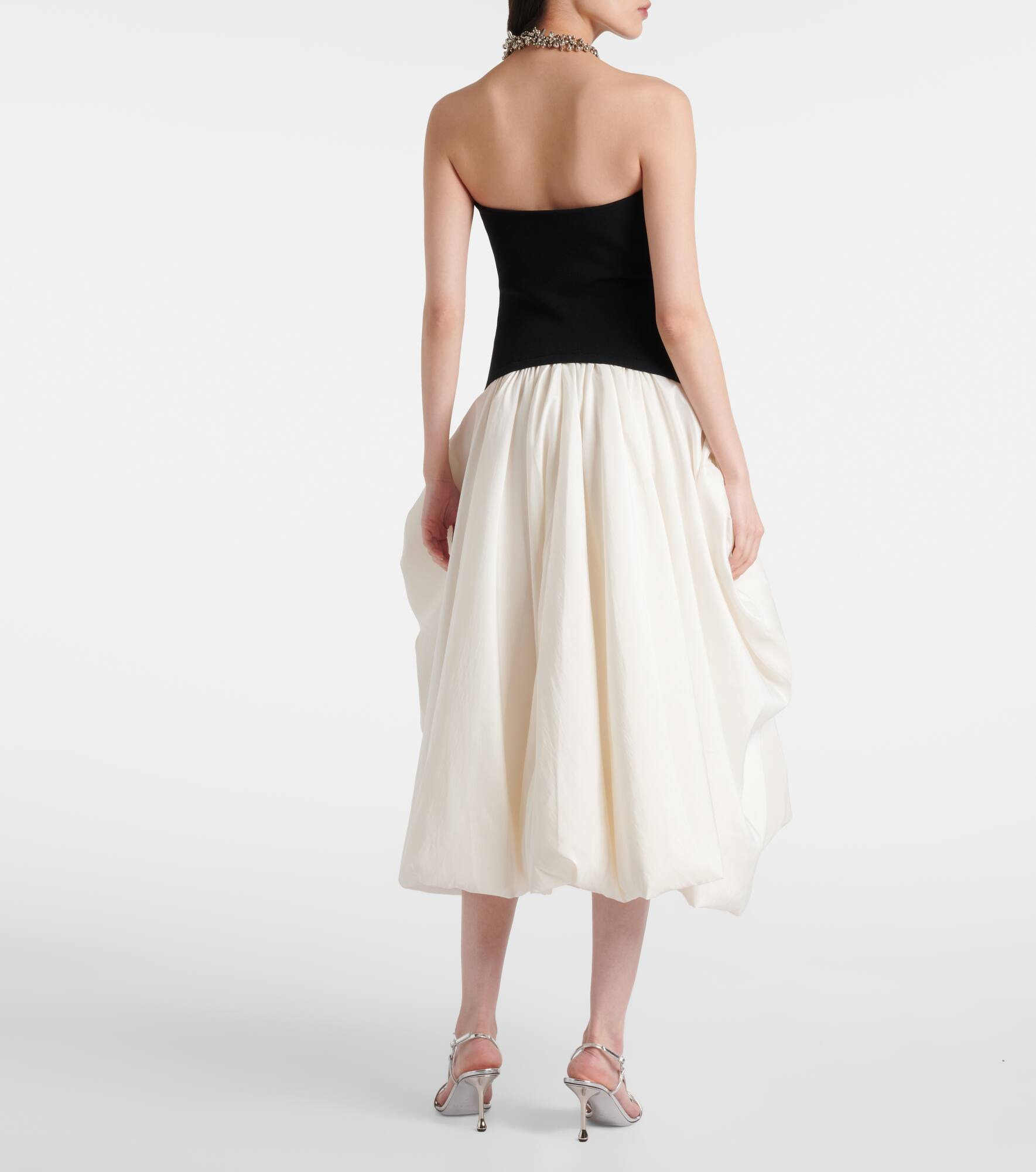 Izzy strapless taffeta midi dress - 3
