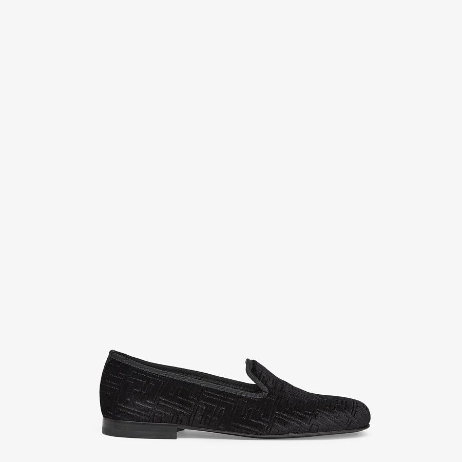 Black velvet slippers - 1