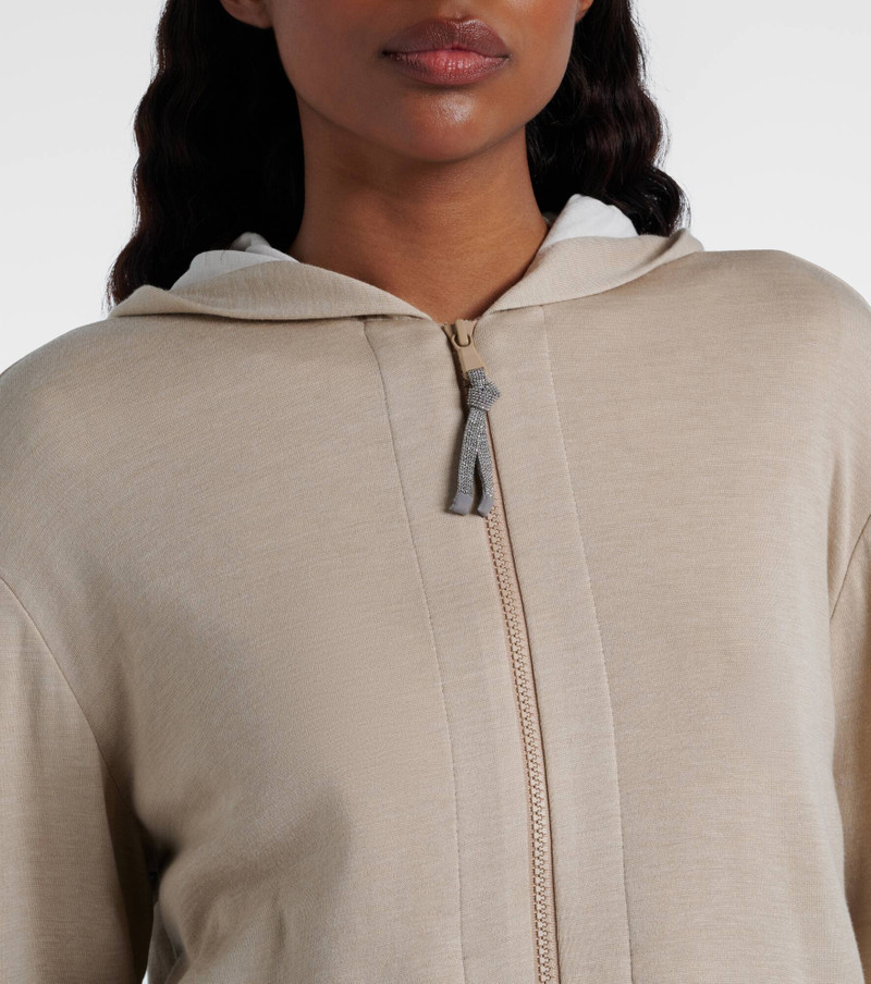 Monili cotton and silk-blend hoodie 4