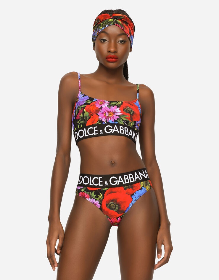 Meadow-print bralette bikini - 4