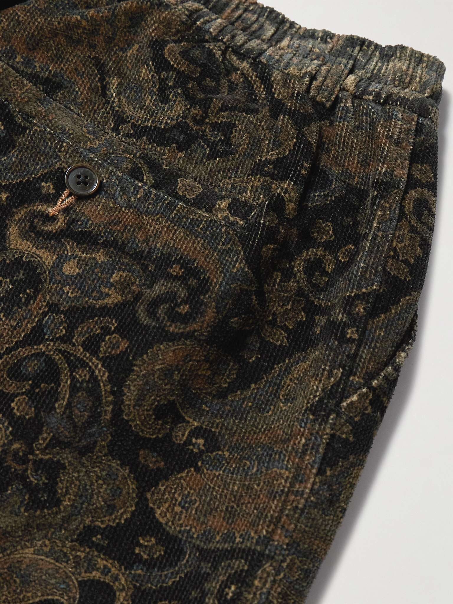 Tapered Paisley-Print Cotton-Corduroy Drawstring Trousers - 5