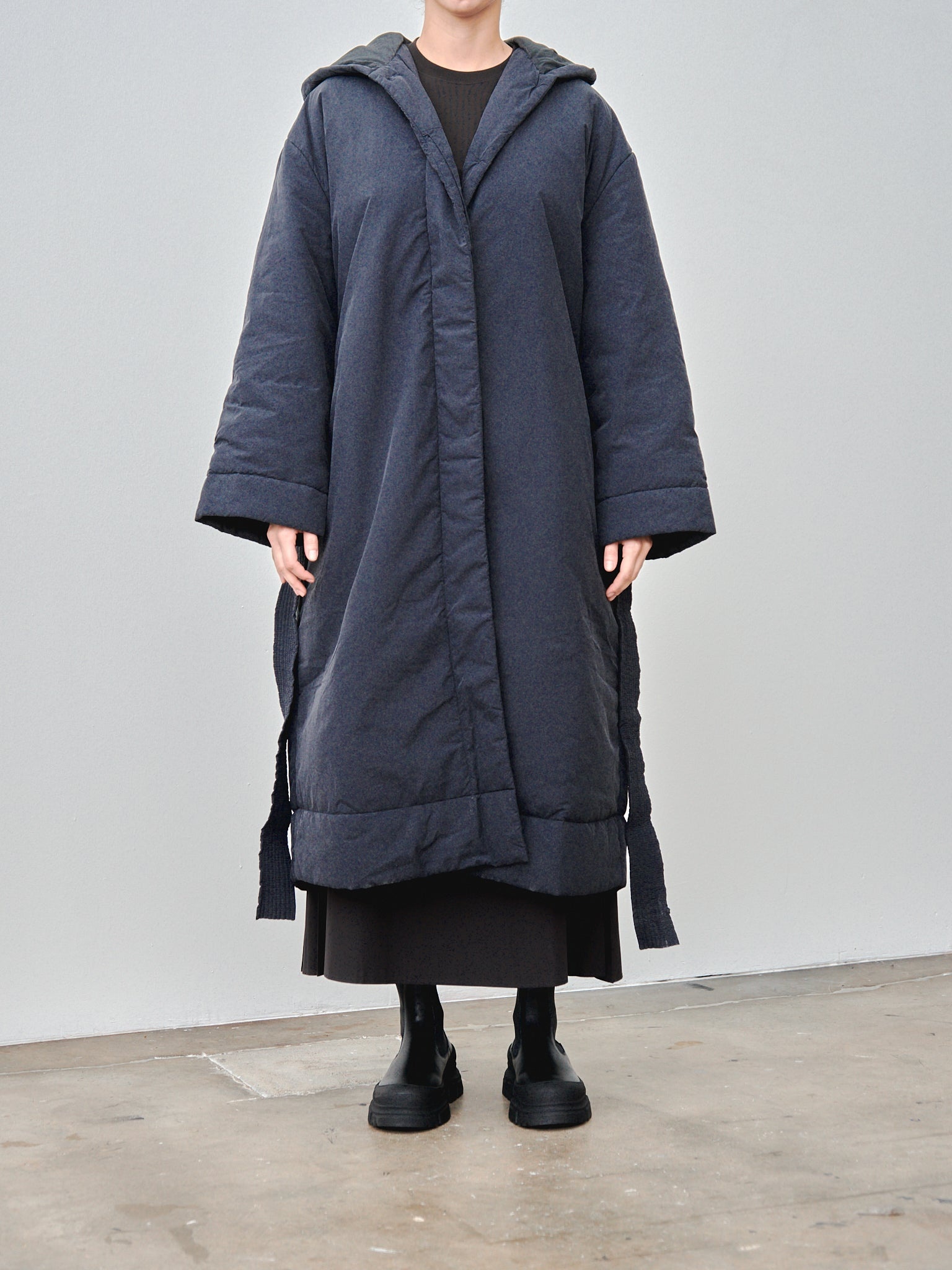 Kariba Belted Wrap Puffer Coat - Darkest Navy - 3