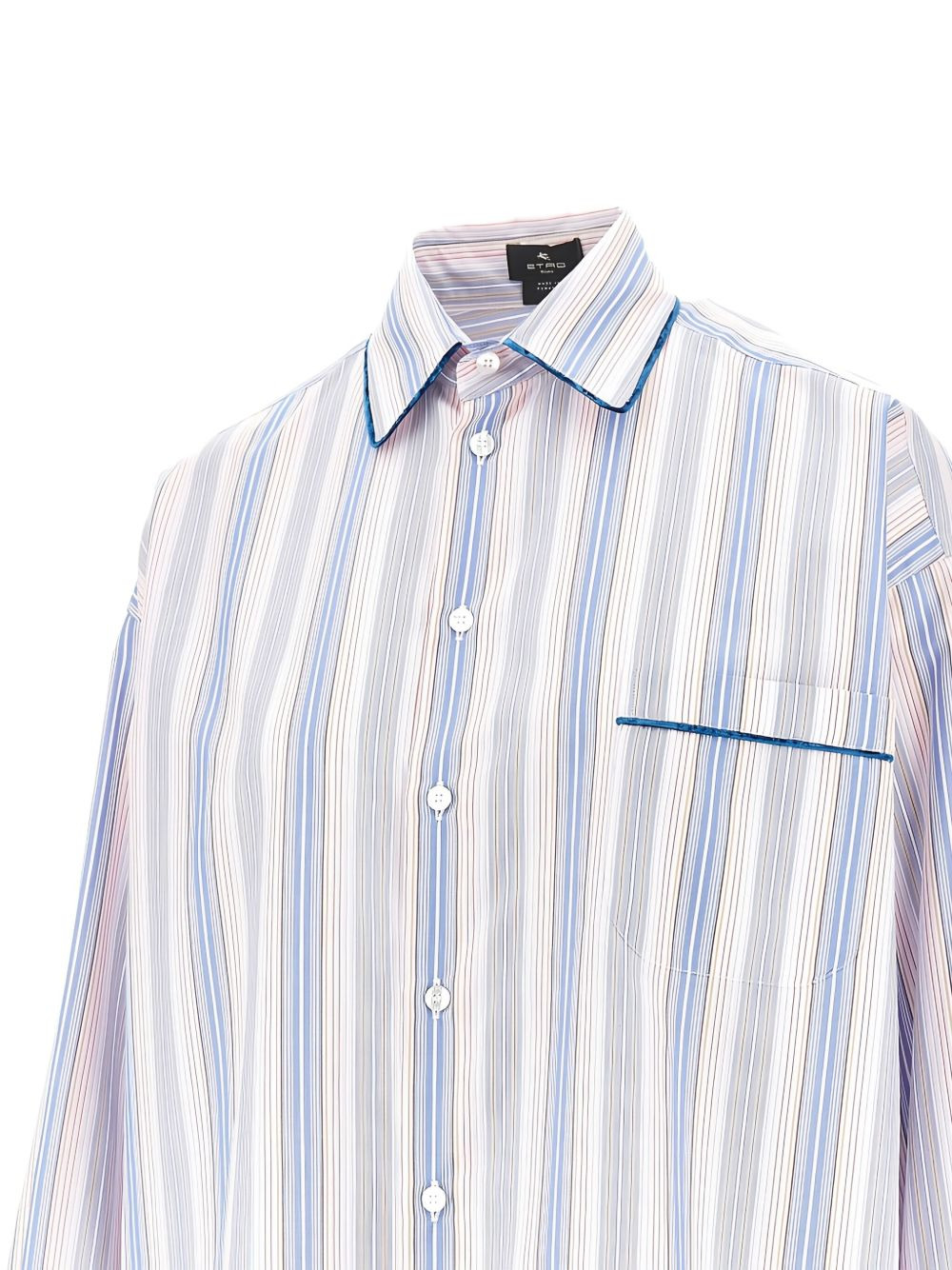 striped collar shirt - 2