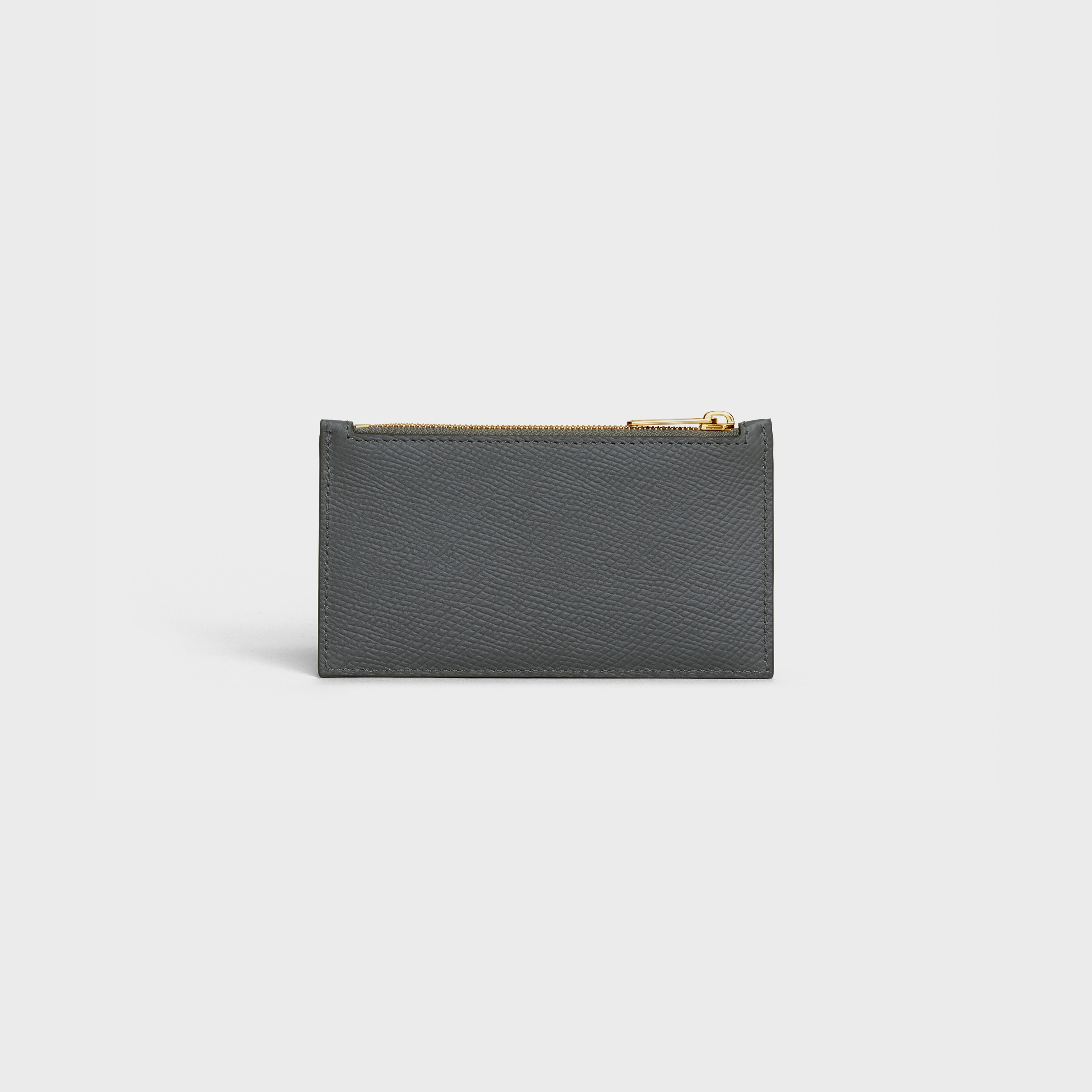 Zipped compact card holder in Grained calfskin - 3