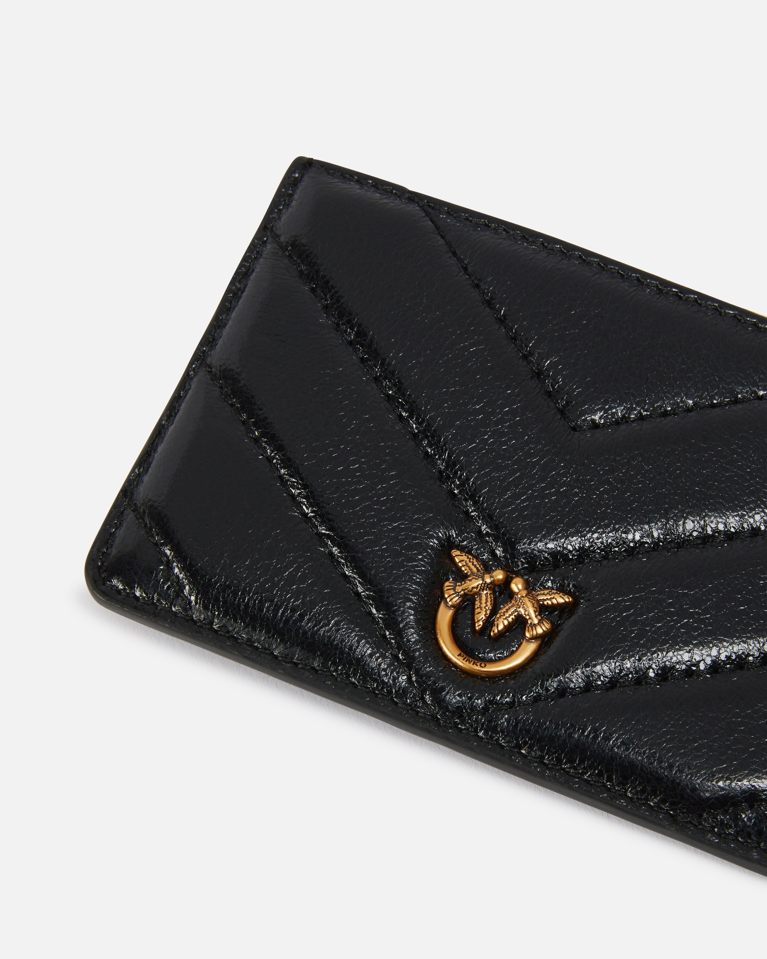 METALLIC LEATHER POUCH WITH CARD SLOTS - 3