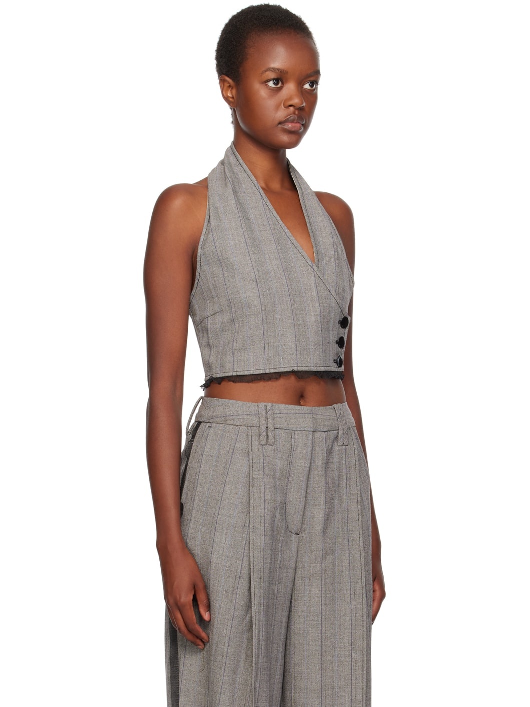Gray Wrap Vest - 2