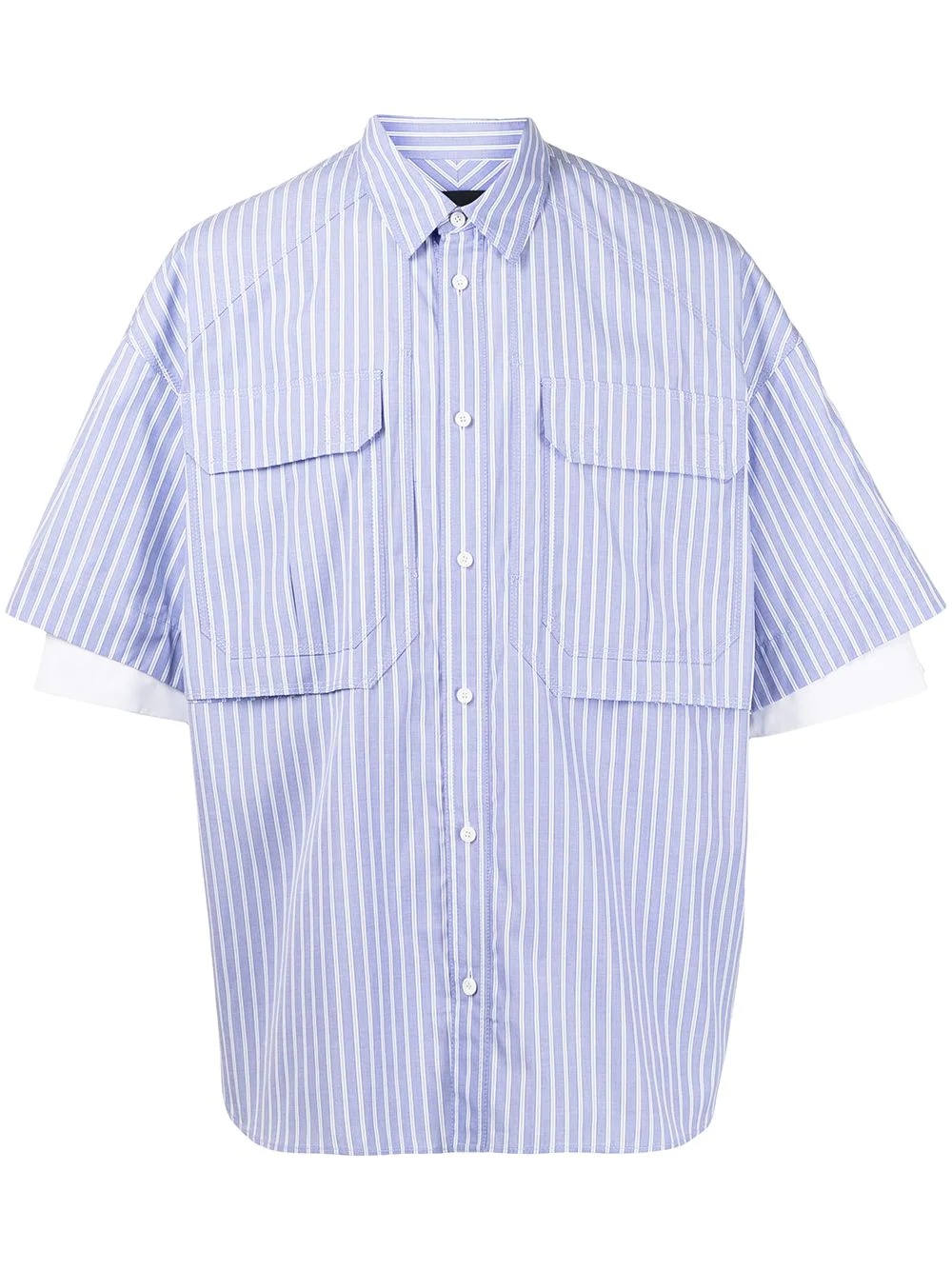 short-sleeved striped shirt - 1