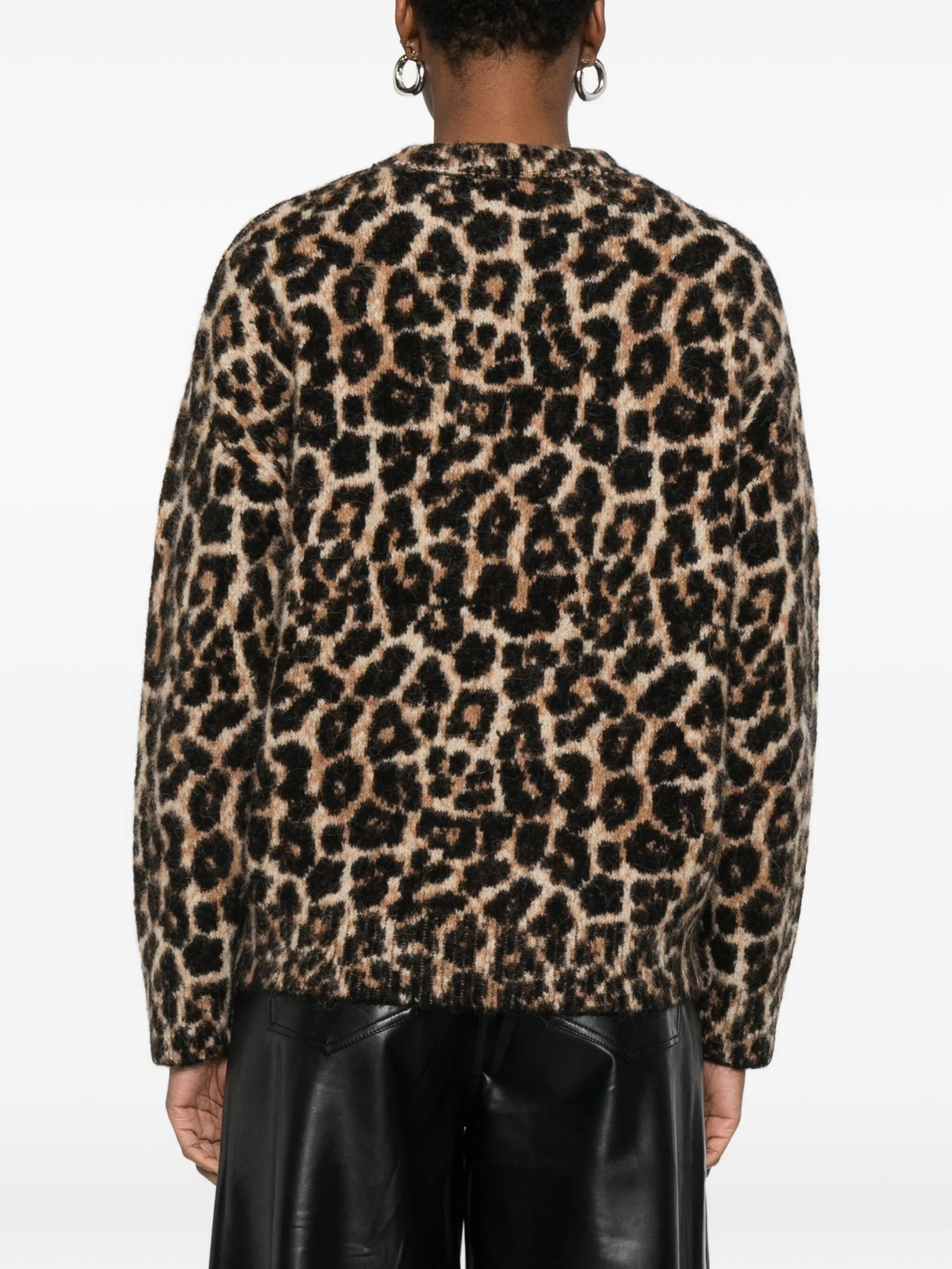 Anine Bing Leopard-print Crew-neck Sweater - 2