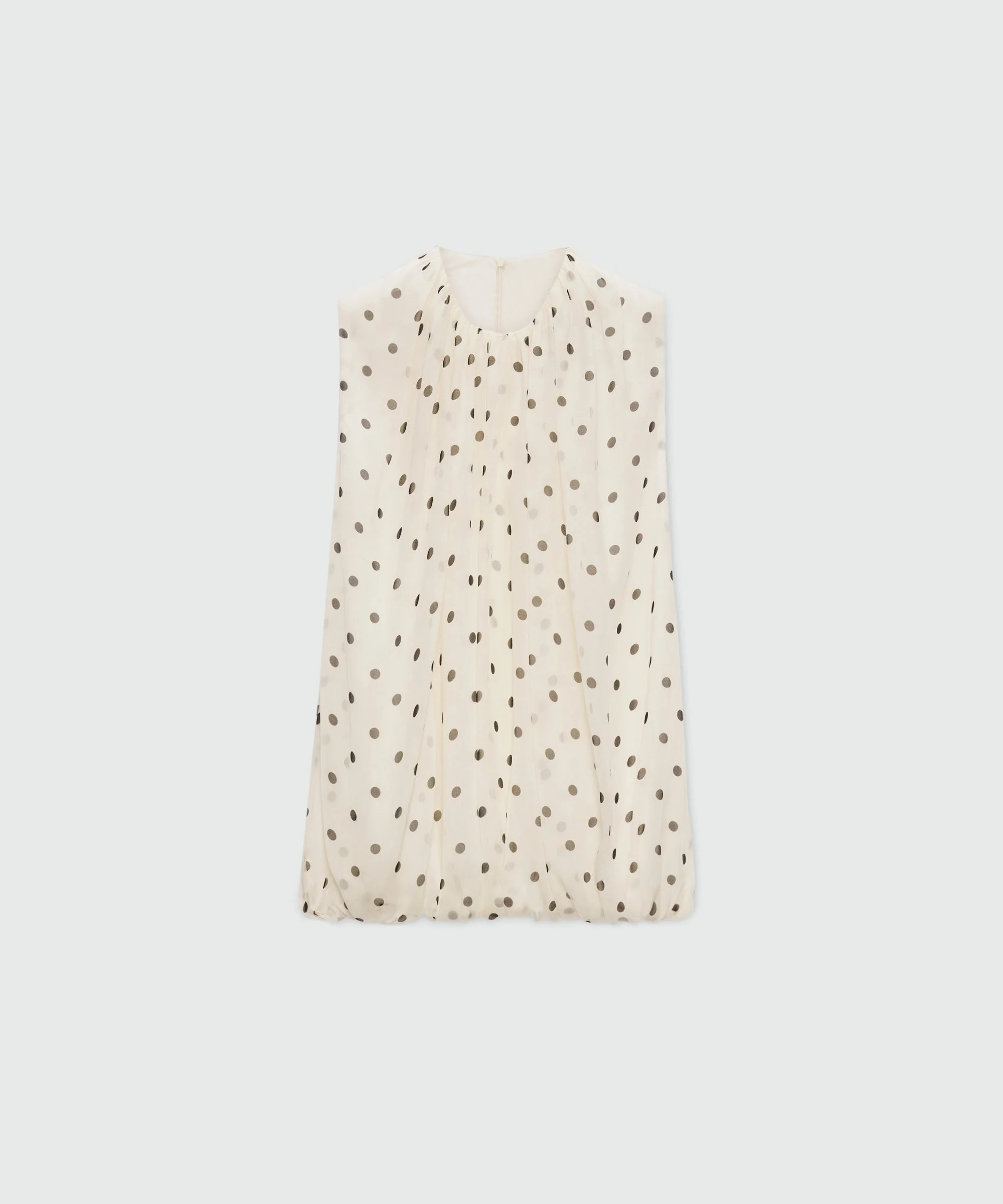 Polka dot chiffon balloon top. - 1