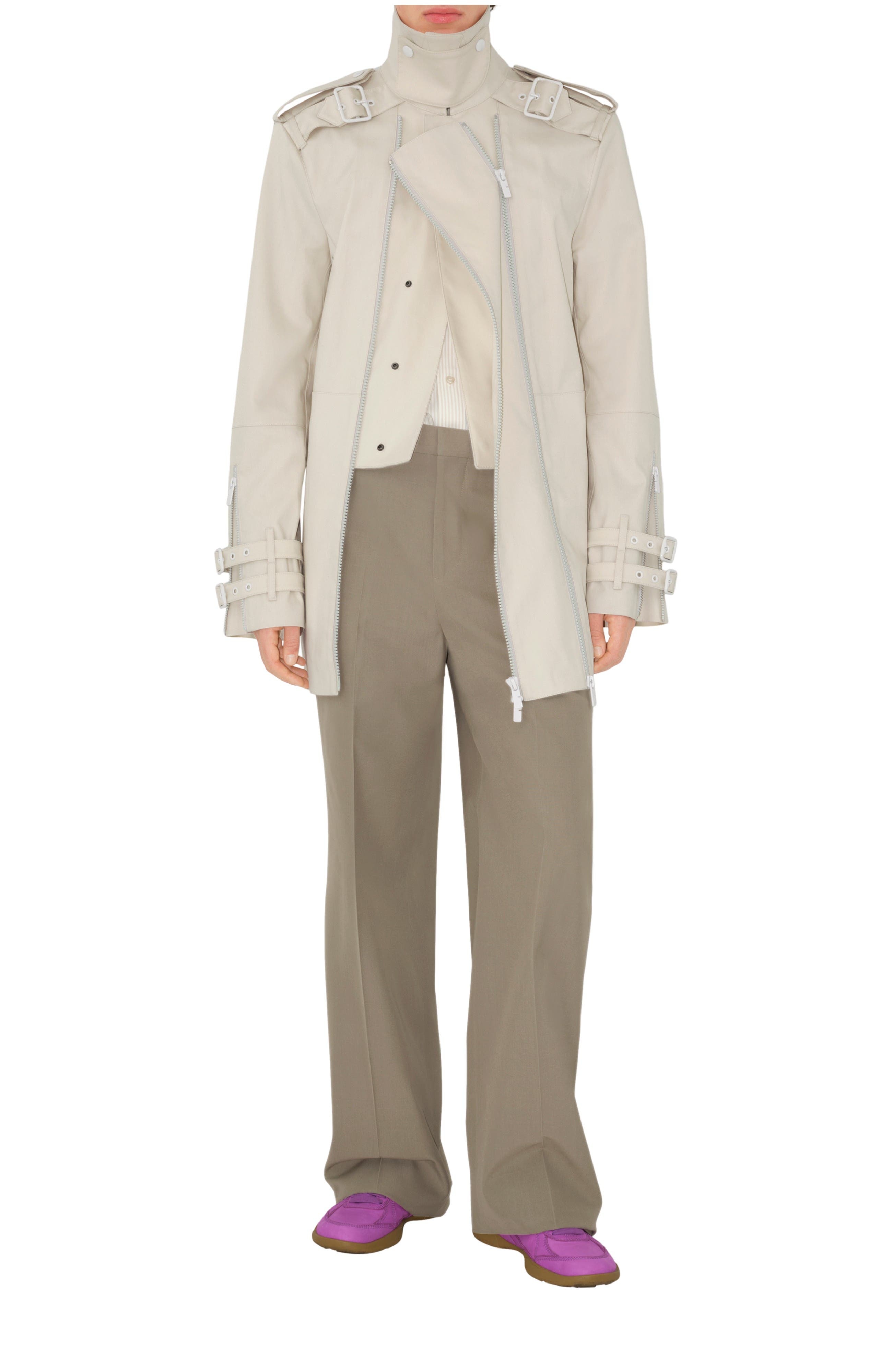 burberry Bonded Cotton Trench Jacket in Sail at Nordstrom - 1