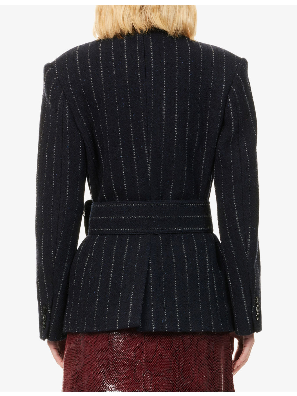Atrium Fyma Pinstripe Brushed Wool Blazer - 4