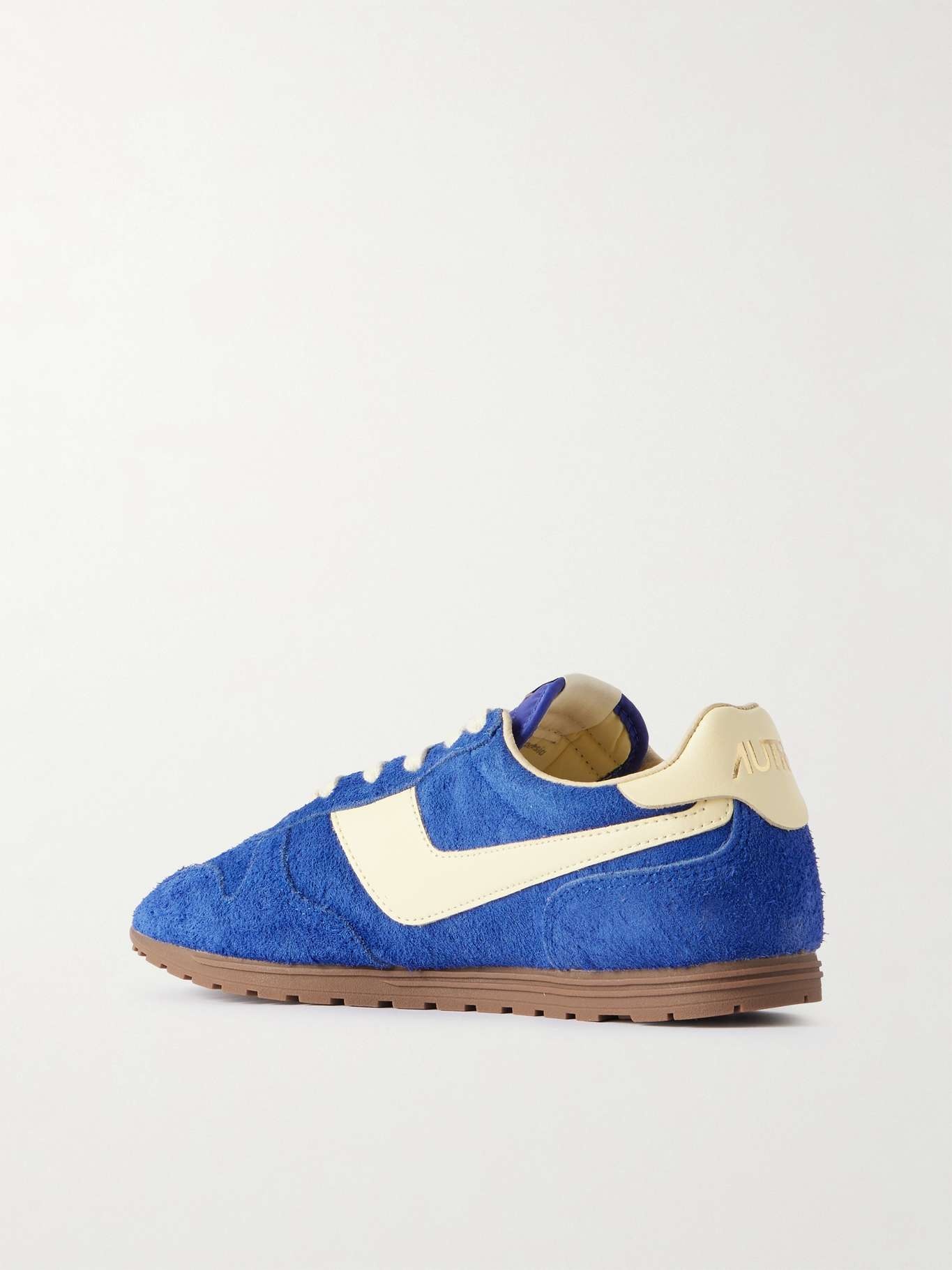 Windspin leather-trimmed brushed suede sneakers - 3