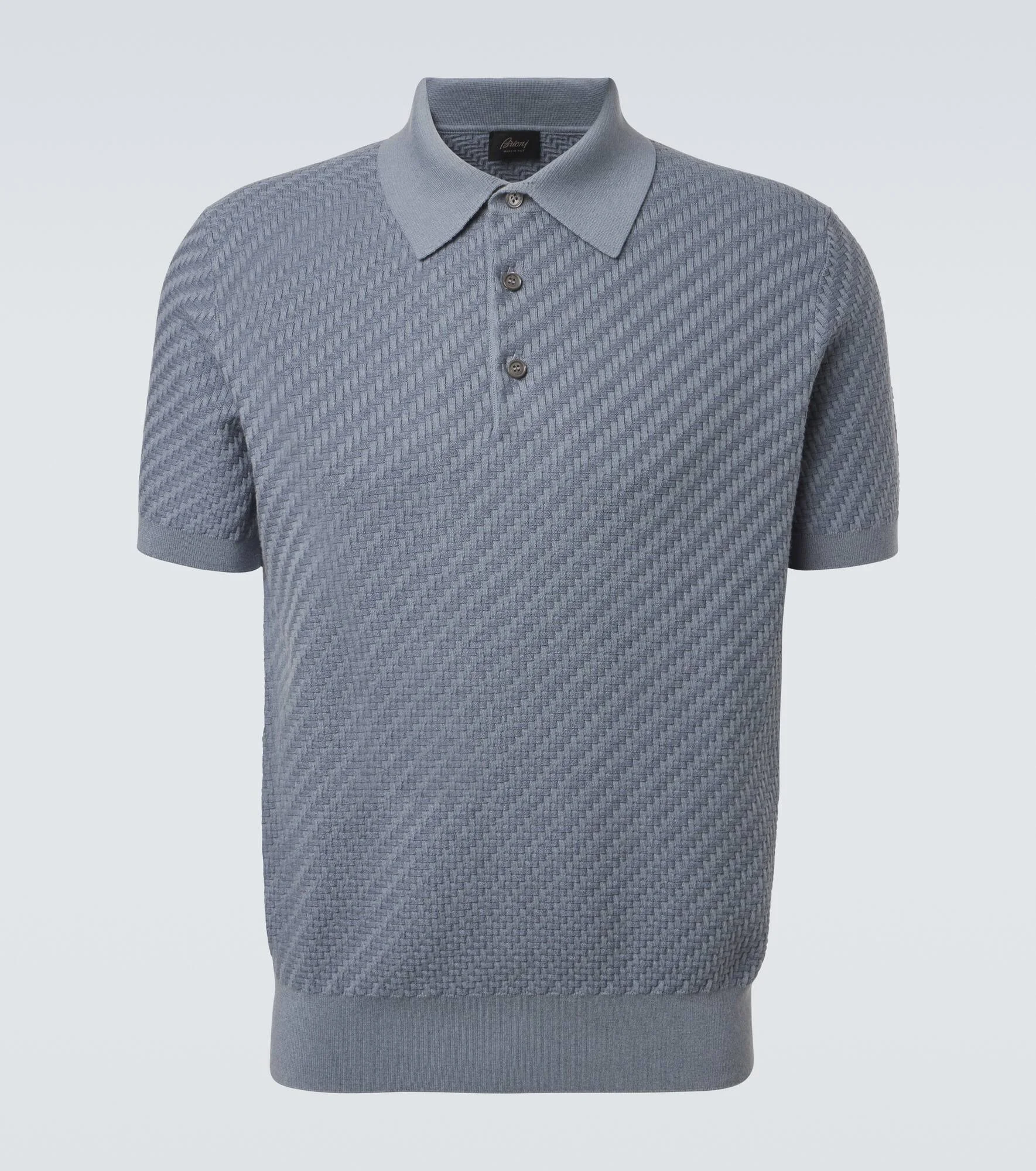 Cotton, silk, and cashmere polo shirt - 1
