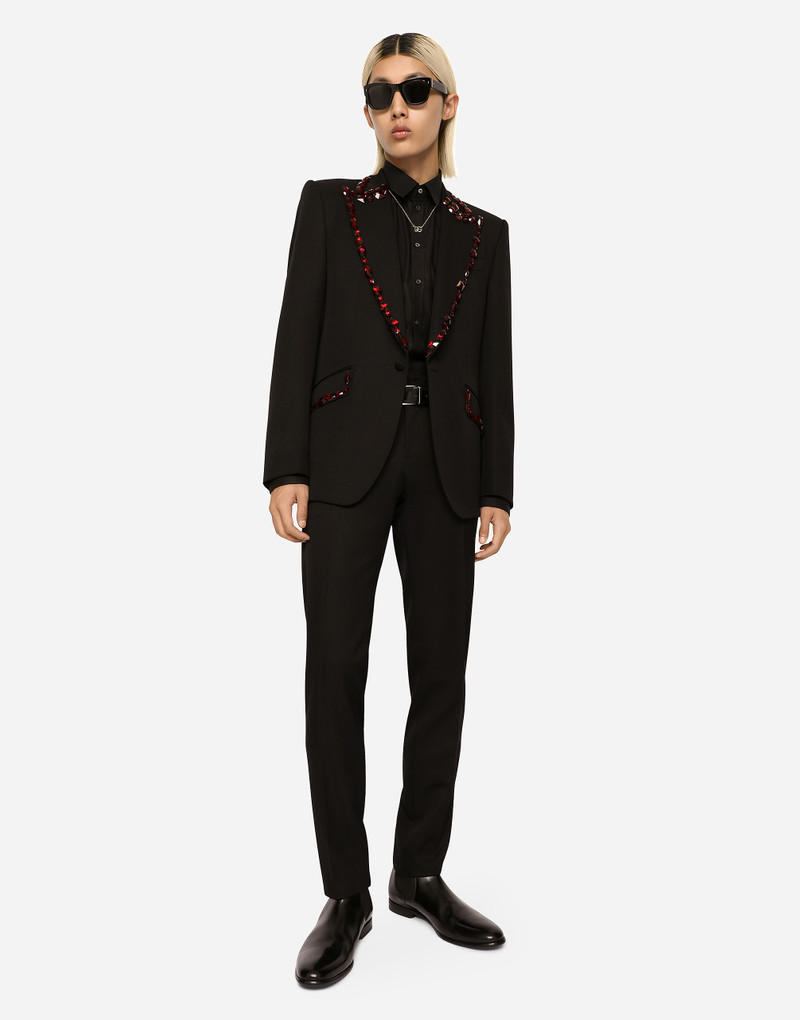 Dolce & Gabbana Wool Sicilia-fit suit with rhinestones outlook