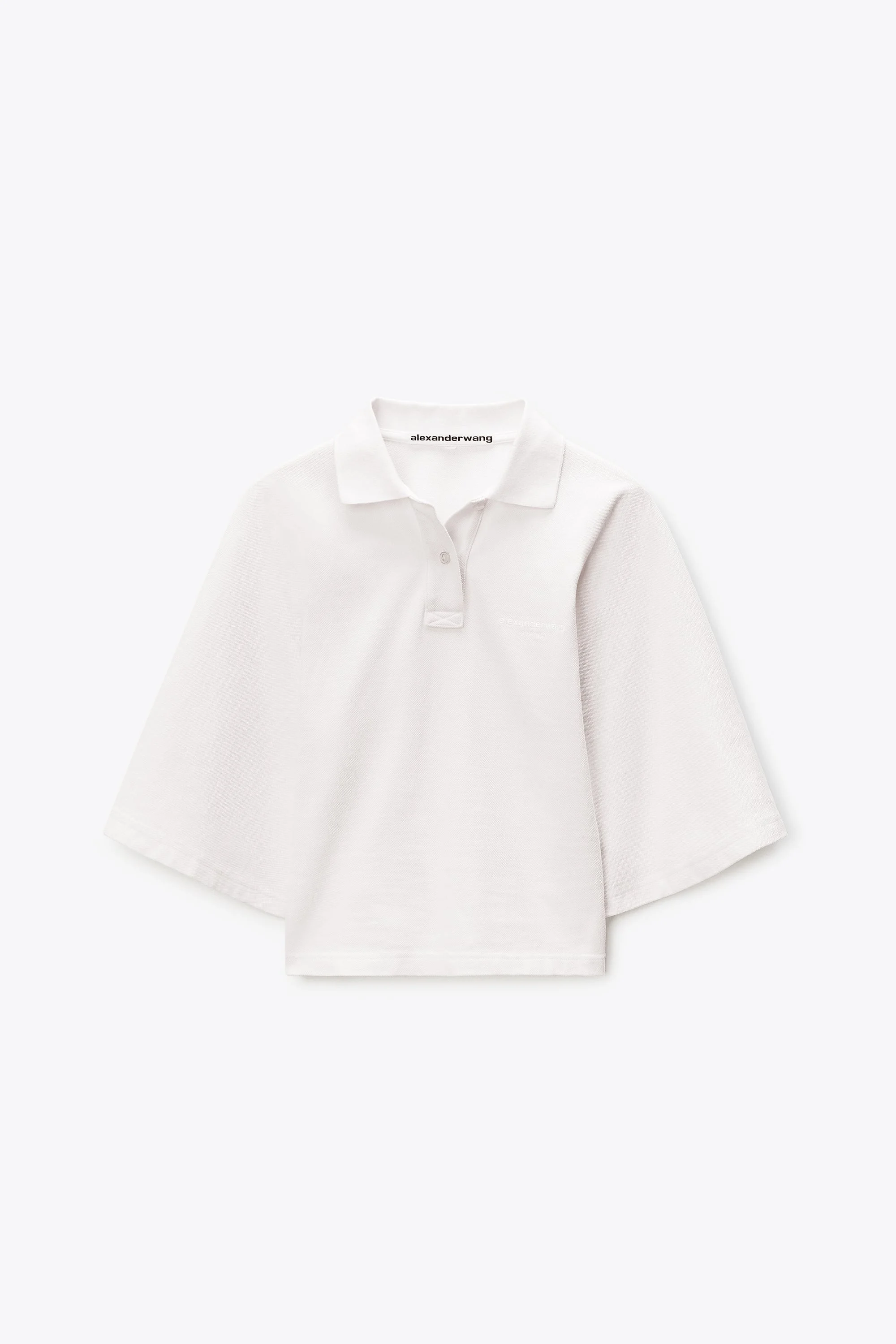 DRAPED SLEEVE FITTED POLO - 1