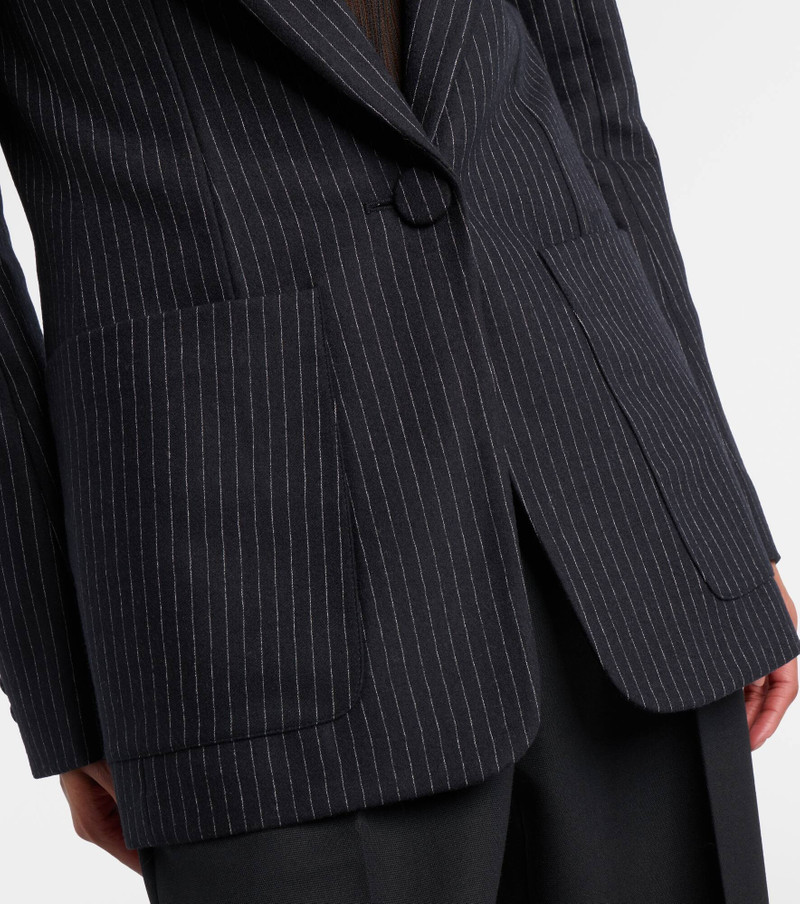 Pinstripe wool-blend blazer 5