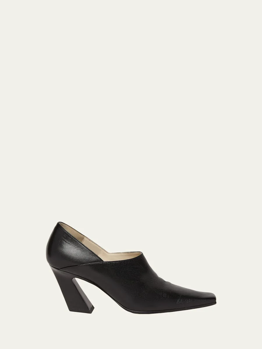 Lewis Calfskin Block-Heel Pumps - 1
