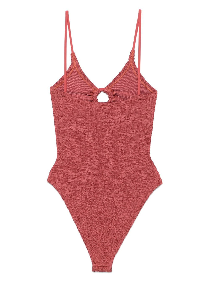 Hunza G metallic-threading swimsuit outlook