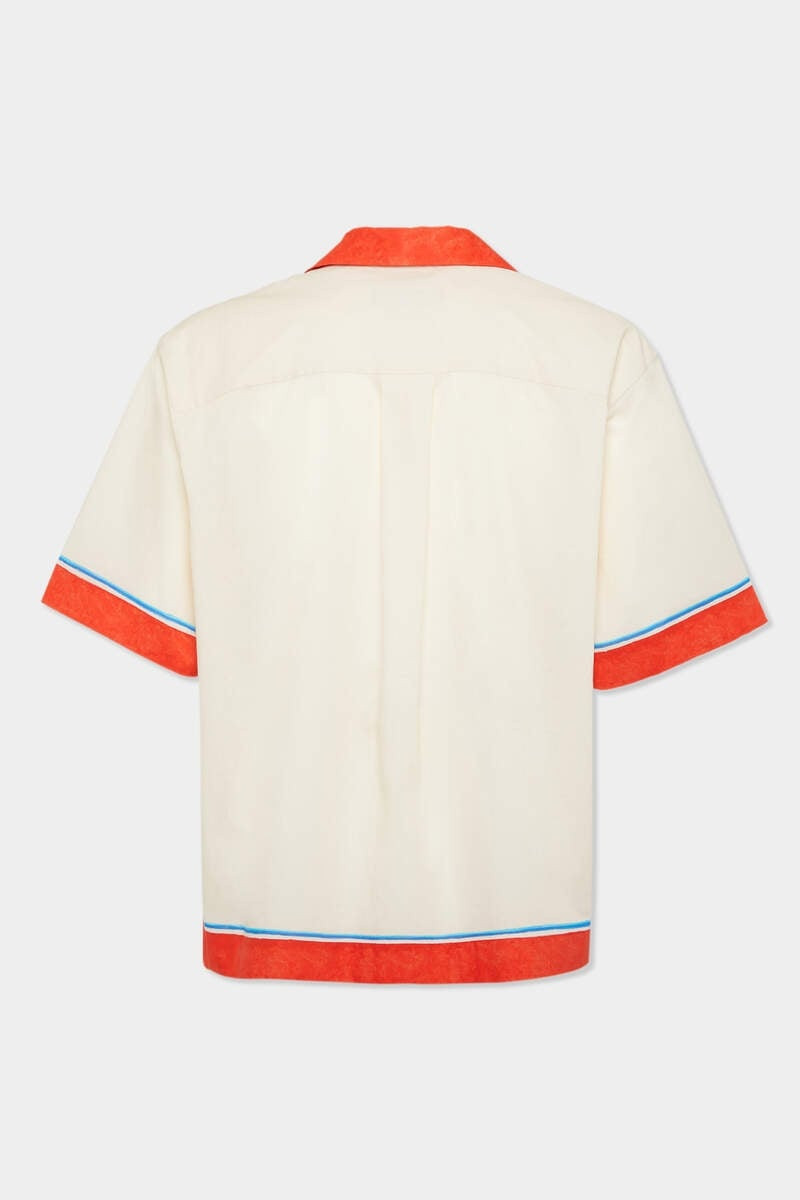 DSQUARED2 SUMMER LOVERS DROP SHOULDER MUSLIN BOWLING SHIRT outlook