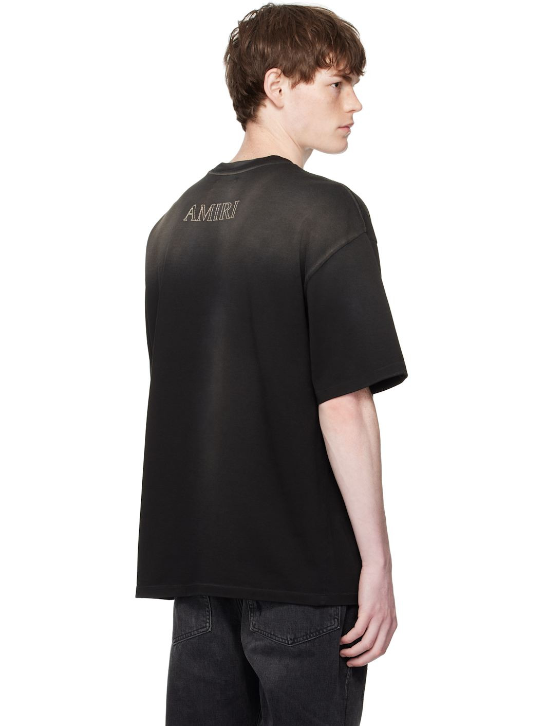 Black MA Outline Oversized T-shirt - 3