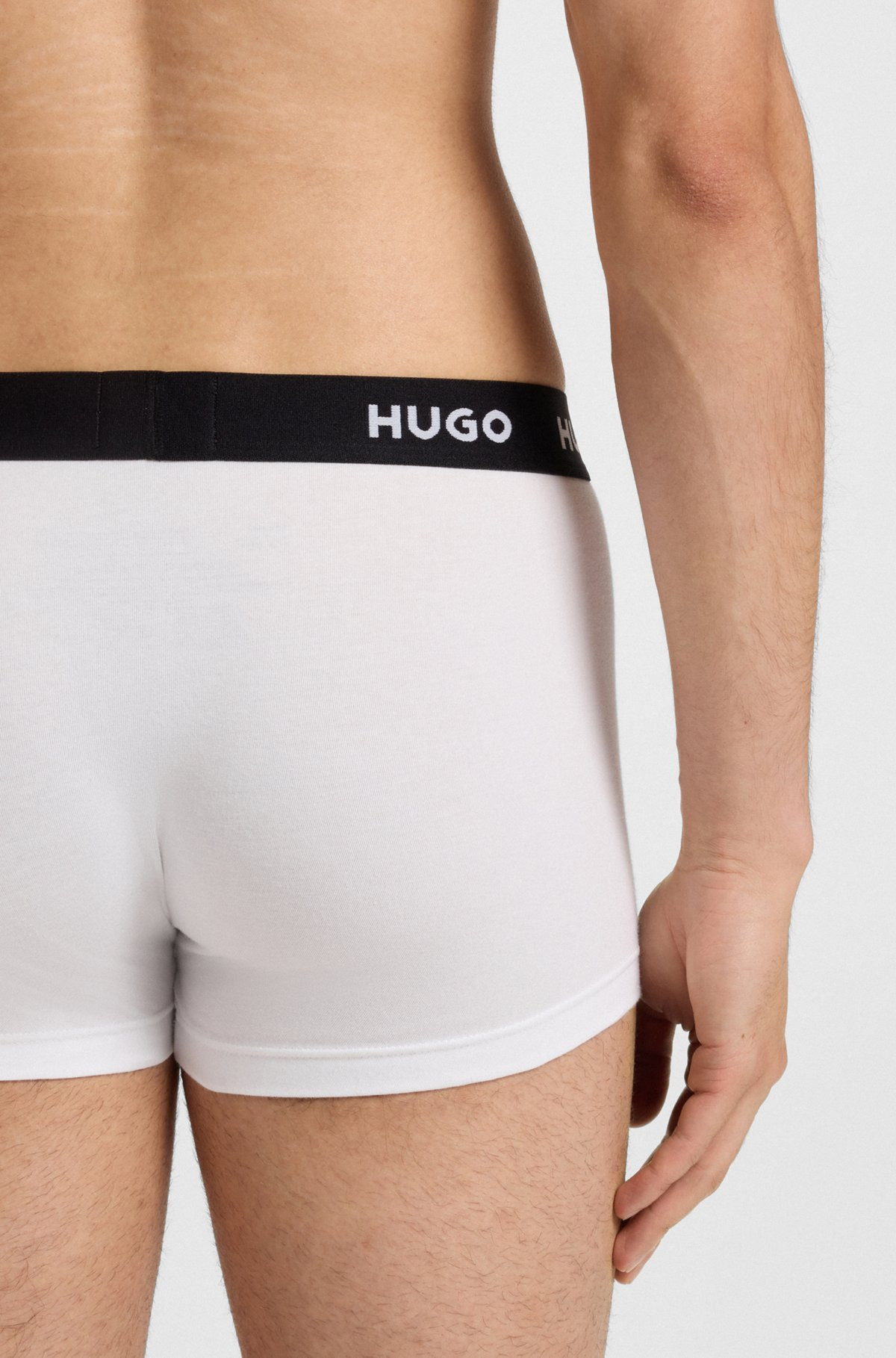 THREE-PACK OF LOGO-WAISTBAND TRUNKS IN STRETCH COTTON - 5