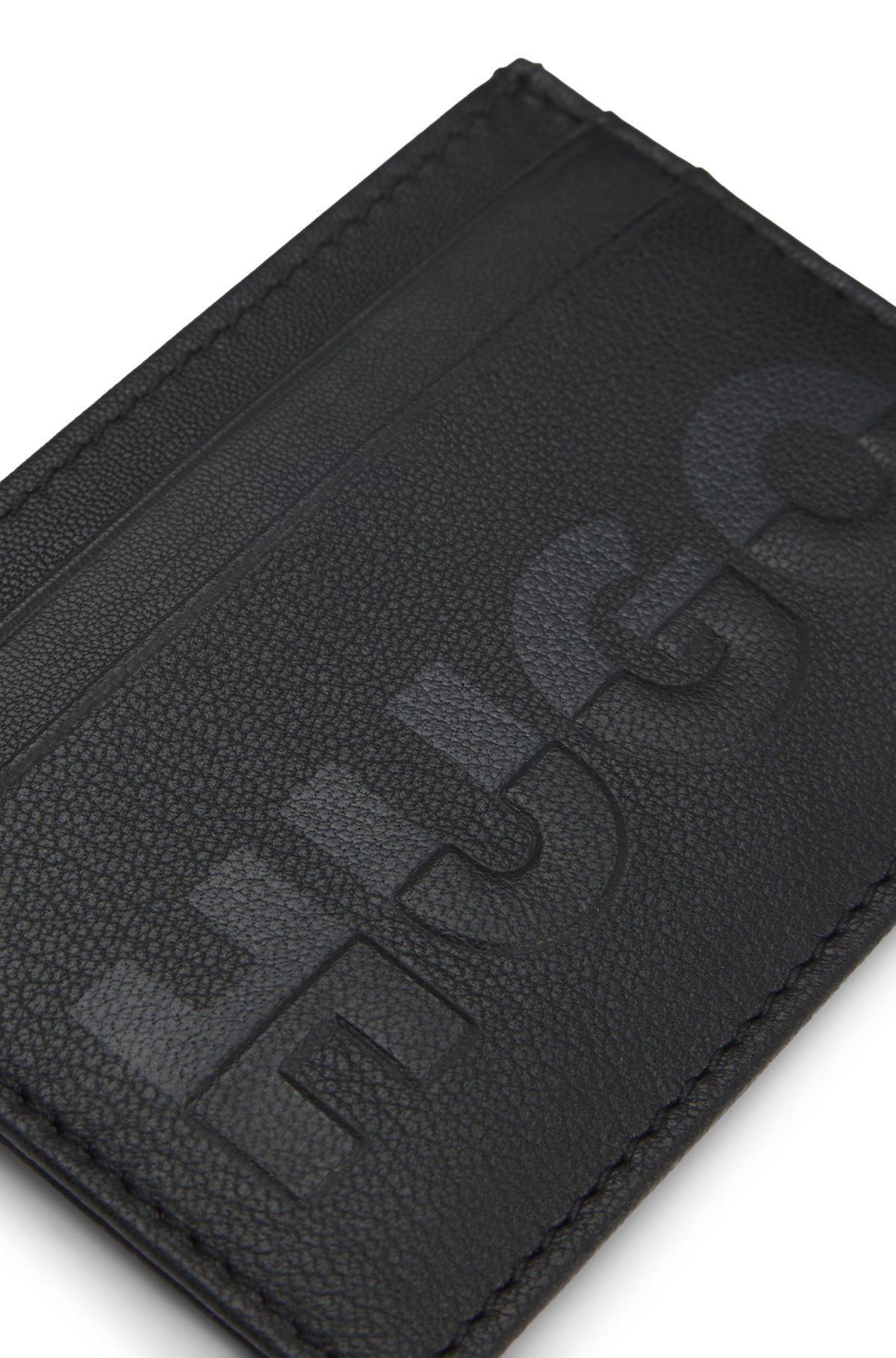 MATTE-LEATHER CARD HOLDER WITH SPLIT LOGO - 3