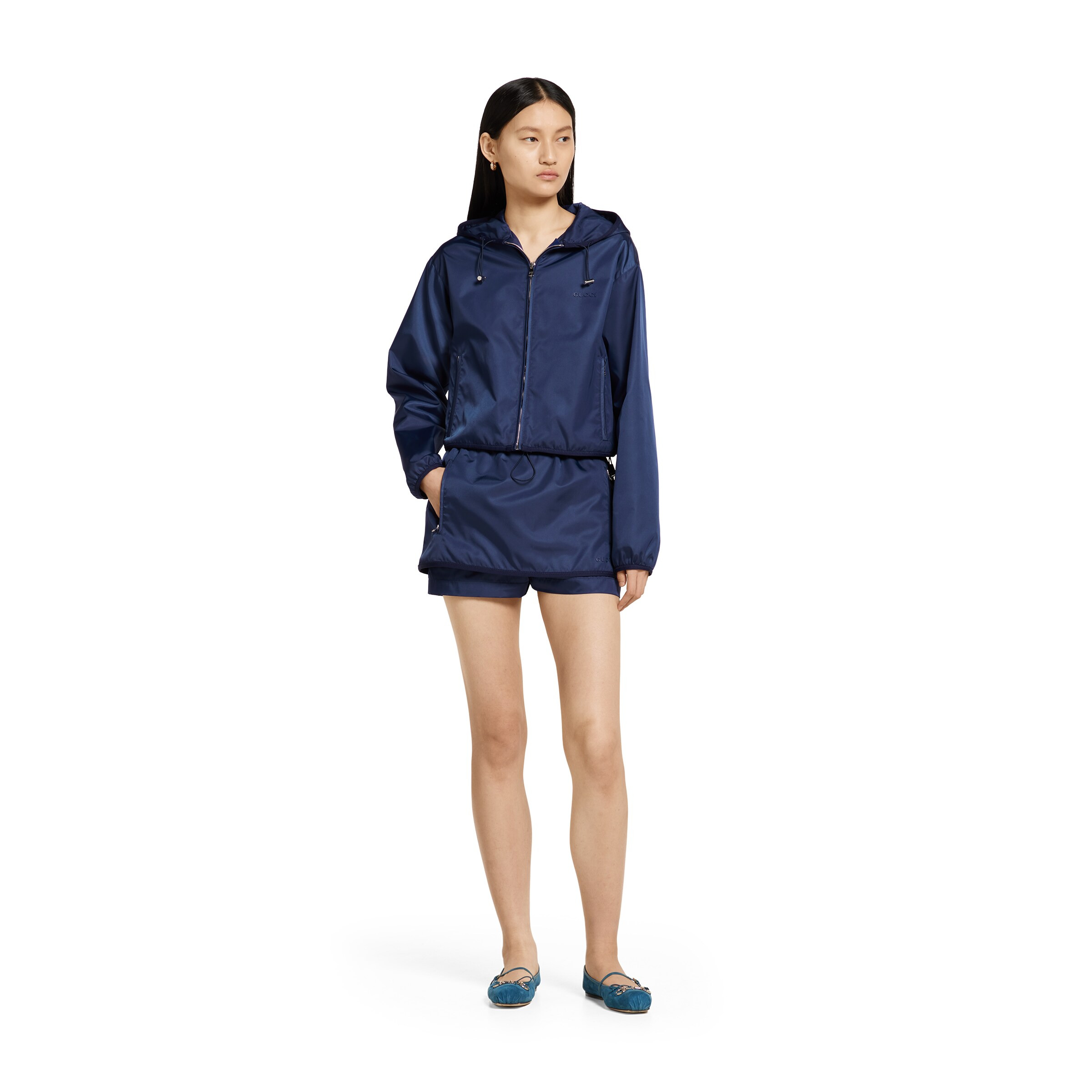 Gabardine nylon skort with metal logo - 2