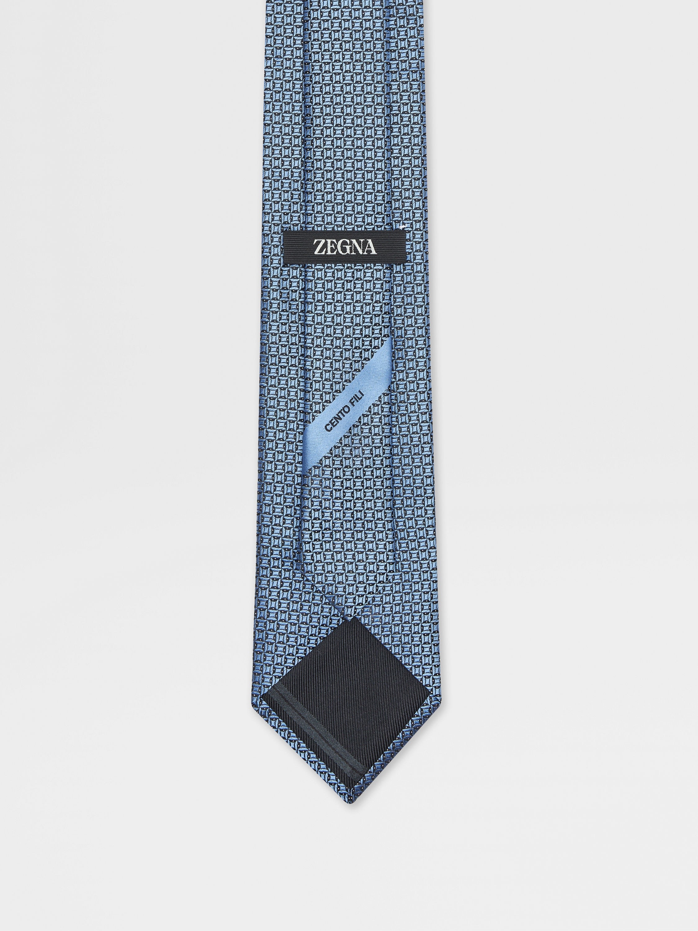 LIGHT BLUE CENTO FILI SILK TIE - 3