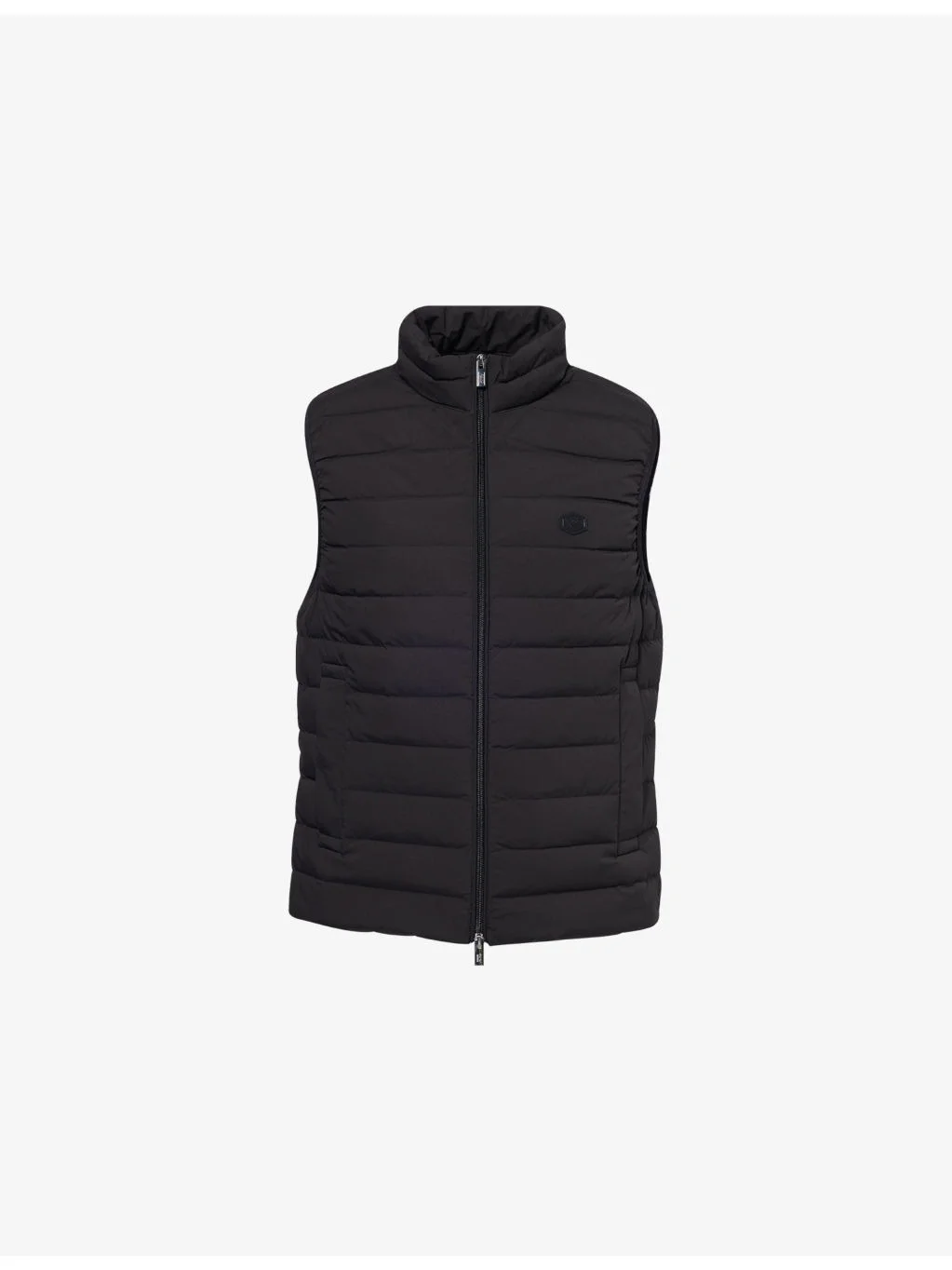 Badge-Embroidered Funnel-Neck Shell-Down Gilet - 1