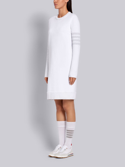 Thom Browne White Classic Loopback Tonal 4-Bar Crewneck Sweater Dress outlook