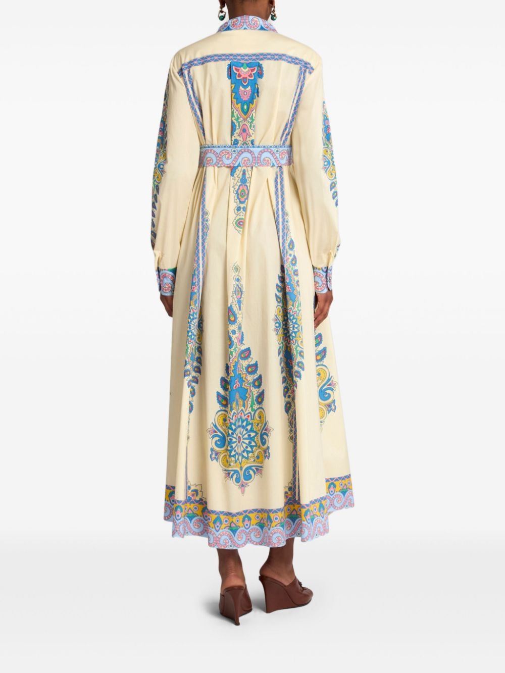 paisley-print shirt dress - 3
