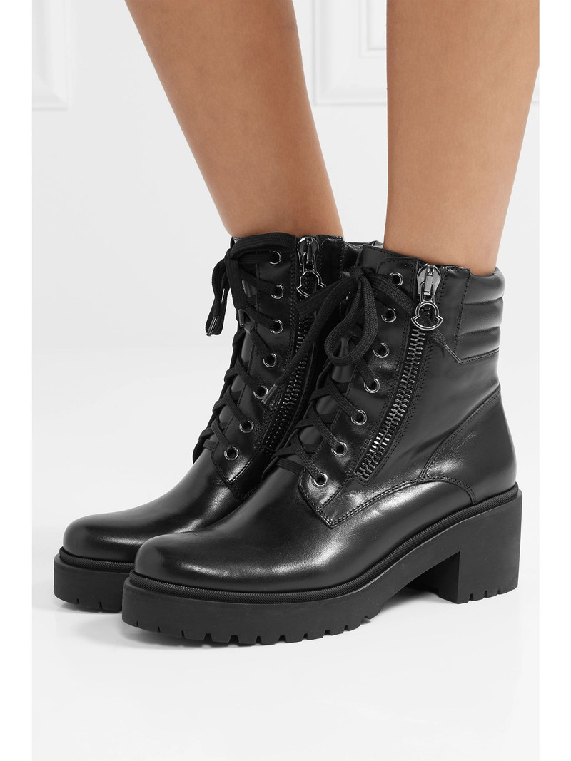 Moncler Viviane leather ankle boots Black outlook