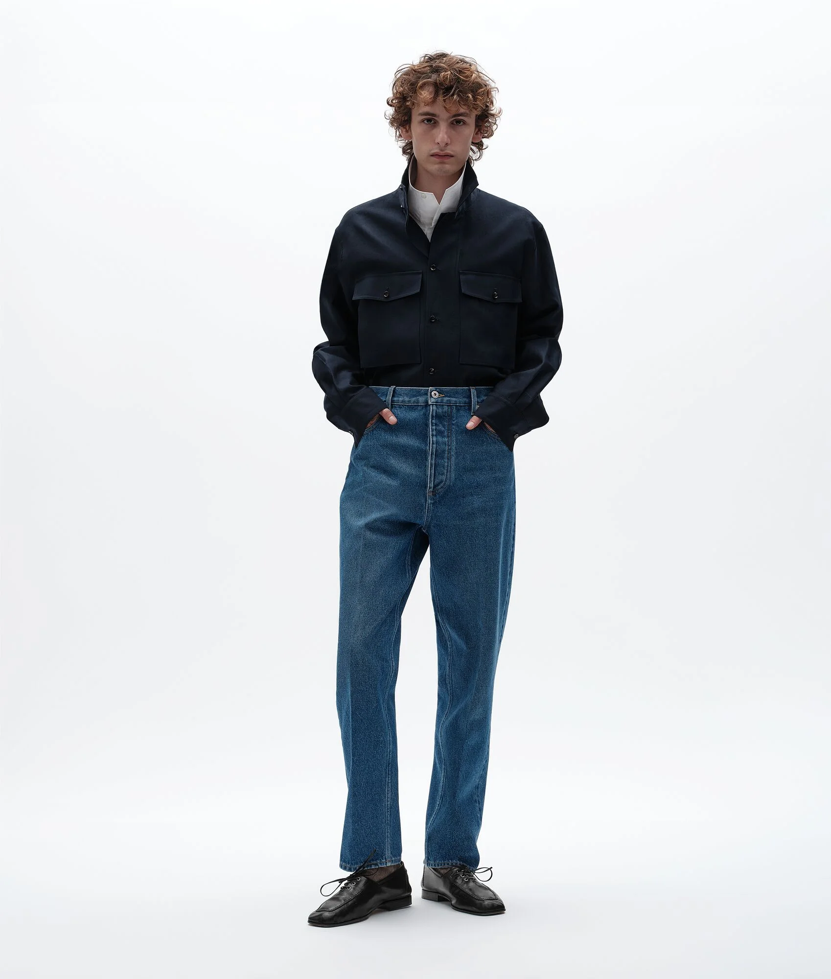 Medium Indigo Wide Leg Jeans - 1